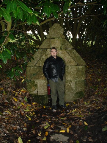 Matt Clark stands outside St.Cuby's Well.