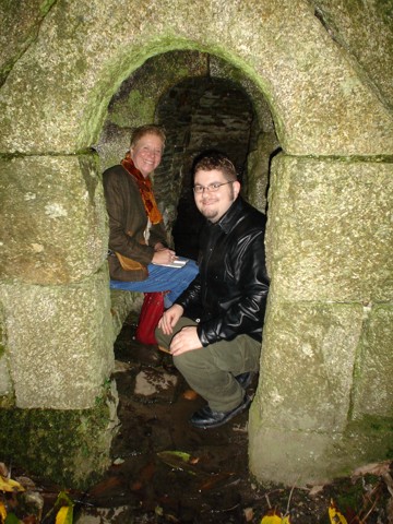 Francis and Matt inside the well. Looking like piskies.