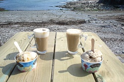 Ice-cream and coffee by the Bay. 