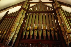 The pipe Organ in Talland Church.