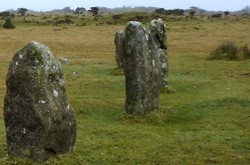The Hurlers Stone Circle on Bodmin Moor.